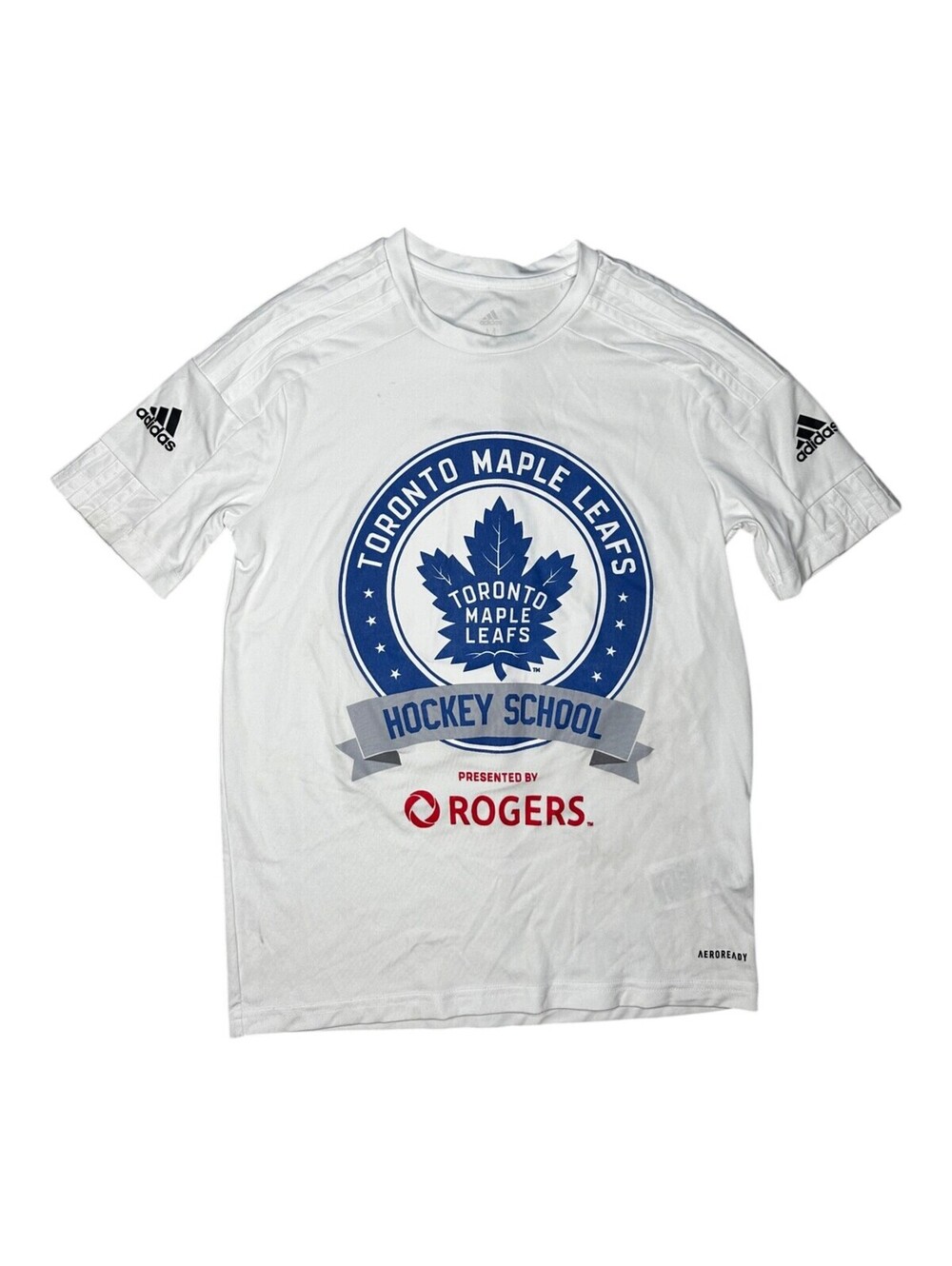 Adidas Toronto Maple Leafs Hockey School White T-Shirt Medium